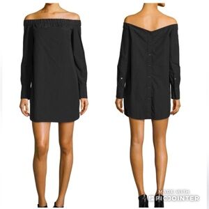 Rag & Bone Black Kacy Off the Shoulder Mini Dress SzS